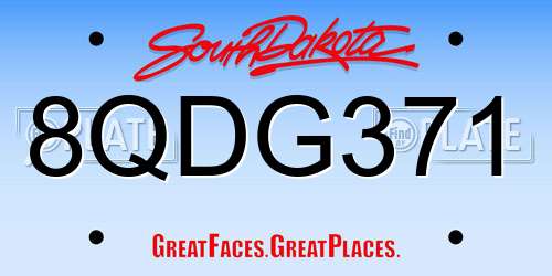 8QDG371 South Dakota License Plate