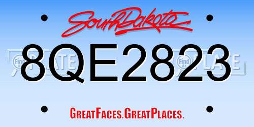 8QE2823 South Dakota License Plate