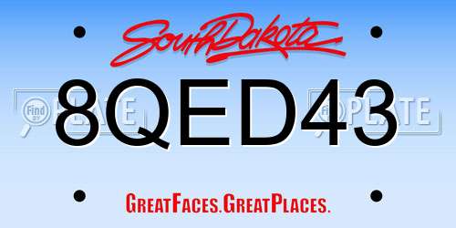8QED43 South Dakota License Plate