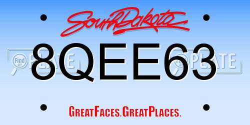 8QEE63 South Dakota License Plate