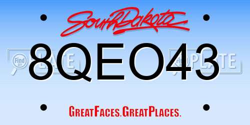 8QEO43 South Dakota License Plate