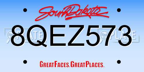 8QEZ573 South Dakota License Plate