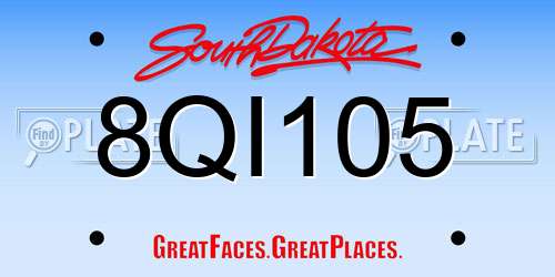 8QI105 South Dakota License Plate