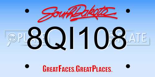 8QI108 South Dakota License Plate