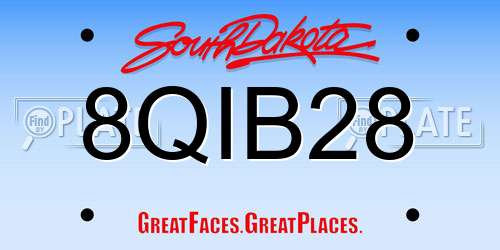8QIB28 South Dakota License Plate