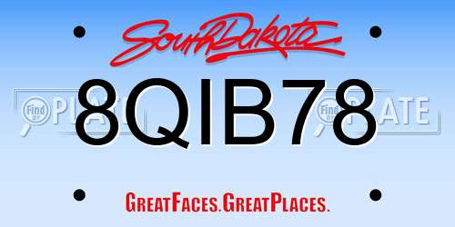 8QIB78 South Dakota License Plate