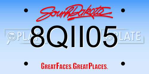 8QII05 South Dakota License Plate