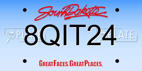 8QIT24 South Dakota License Plate