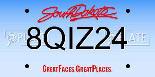 8QIZ24 South Dakota License Plate