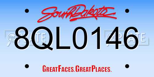 8QL0146 South Dakota License Plate