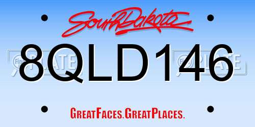8QLD146 South Dakota License Plate