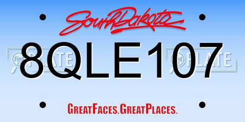 8QLE107 South Dakota License Plate