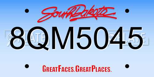 8QM5045 South Dakota License Plate