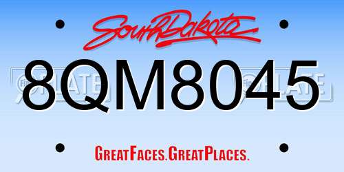 8QM8045 South Dakota License Plate