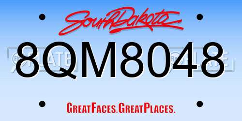 8QM8048 South Dakota License Plate