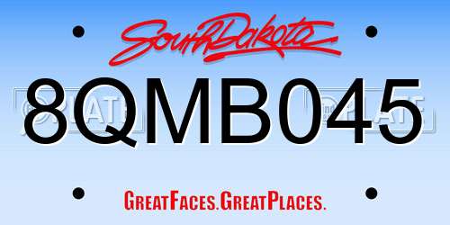 8QMB045 South Dakota License Plate