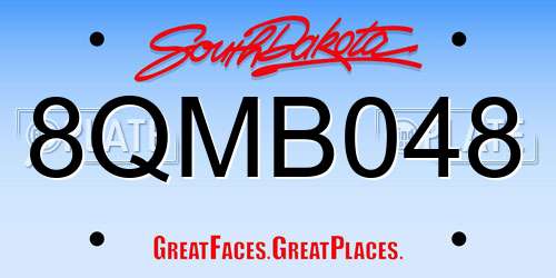 8QMB048 South Dakota License Plate