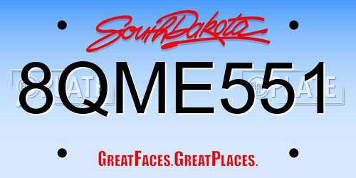 8QME551 South Dakota License Plate