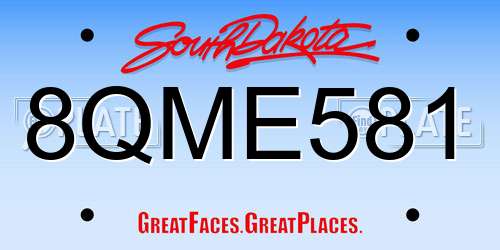 8QME581 South Dakota License Plate