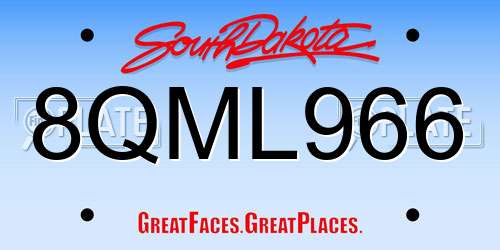 8QML966 South Dakota License Plate