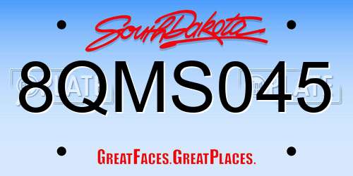 8QMS045 South Dakota License Plate