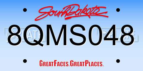 8QMS048 South Dakota License Plate