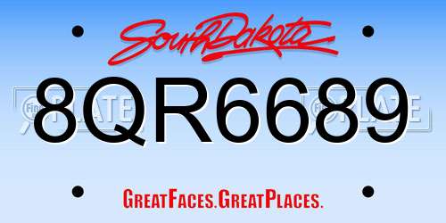 8QR6689 South Dakota License Plate