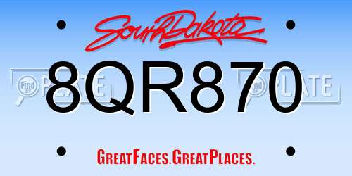 8QR870 South Dakota License Plate