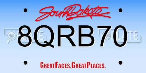 8QRB70 South Dakota License Plate