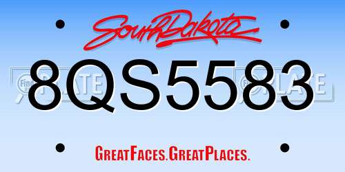 8QS5583 South Dakota License Plate