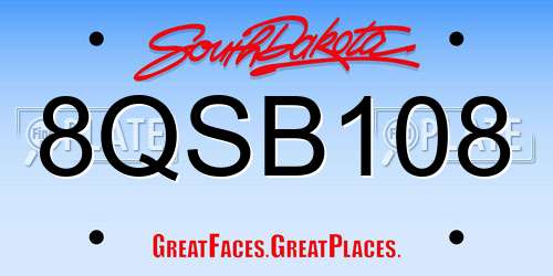 8QSB108 South Dakota License Plate