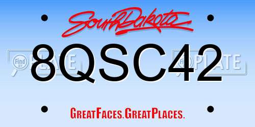 8QSC42 South Dakota License Plate