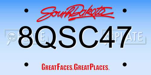 8QSC47 South Dakota License Plate