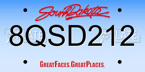 8QSD212 South Dakota License Plate