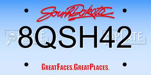 8QSH42 South Dakota License Plate