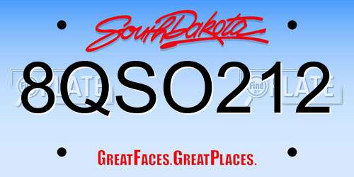 8QSO212 South Dakota License Plate
