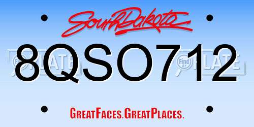 8QSO712 South Dakota License Plate