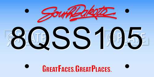 8QSS105 South Dakota License Plate