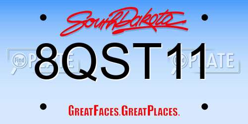 8QST11 South Dakota License Plate