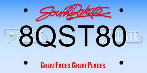 8QST80 South Dakota License Plate
