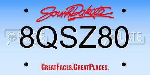 8QSZ80 South Dakota License Plate