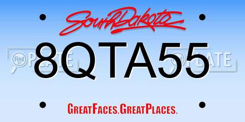 8QTA55 South Dakota License Plate