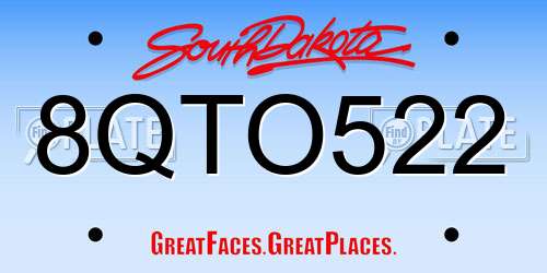 8QTO522 South Dakota License Plate