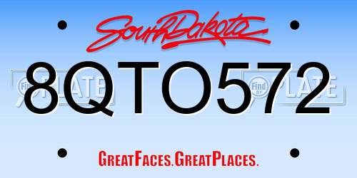 8QTO572 South Dakota License Plate
