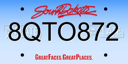 8QTO872 South Dakota License Plate