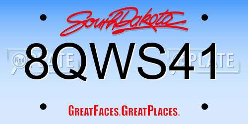 8QWS41 South Dakota License Plate