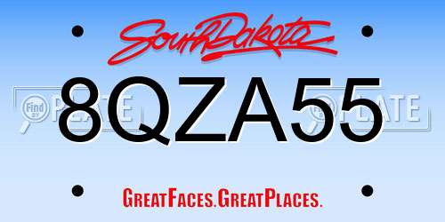 8QZA55 South Dakota License Plate