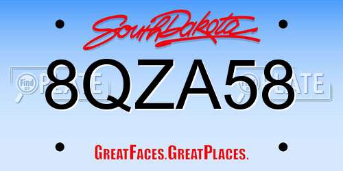 8QZA58 South Dakota License Plate