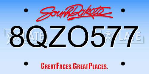 8QZO577 South Dakota License Plate