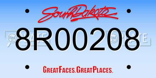 8R00208 South Dakota License Plate